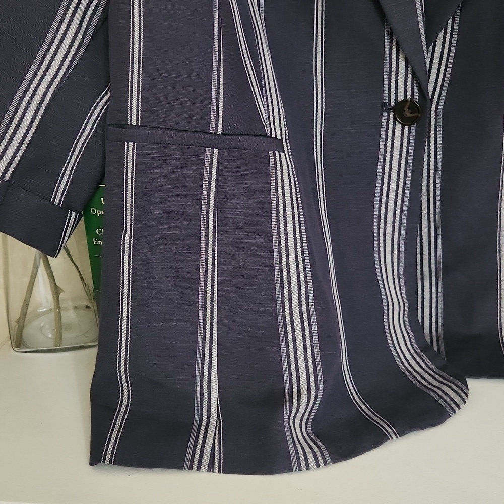 Linen Blend The Lane Bryant Blazer Size 18 Summer Office Collegiate lagenlook - Picture 4 of 15